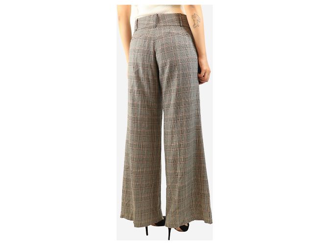 Frame Denim Weite Hose mit braunem Hahnentritt-Karomuster - size UK 10 - Ansicht 3