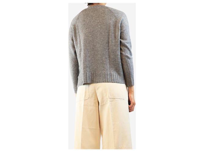 Autre Marque Grauer Merino-Kaschmir-Pullover - Größe S - Ansicht 2