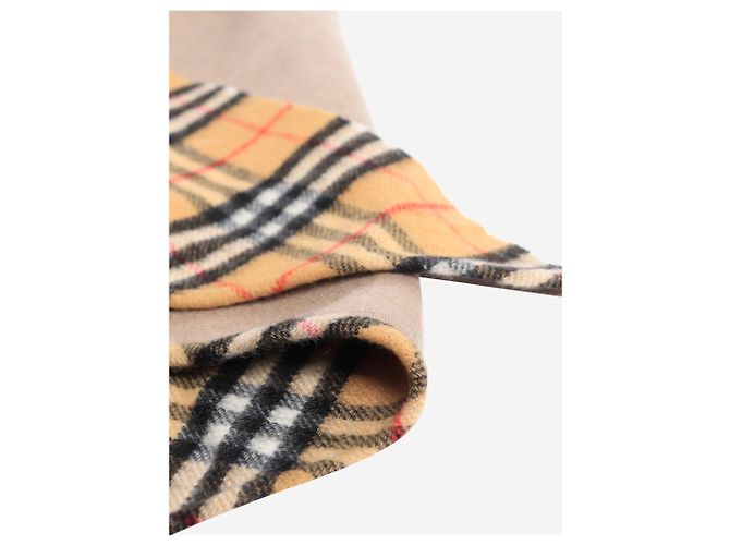 Burberry Sciarpa in cashmere a quadri beige - vista 3