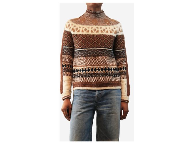 Bogner Fair-Isle-Pullover braun - Größe XS - Ansicht 3