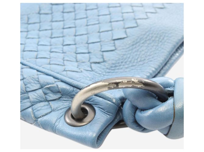 Bottega Veneta Borsa a tracolla in pelle Intrecciato blu - vista 10