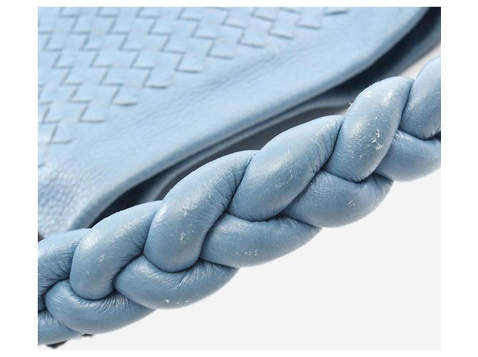 Bottega Veneta Borsa a tracolla in pelle Intrecciato blu - vista 9
