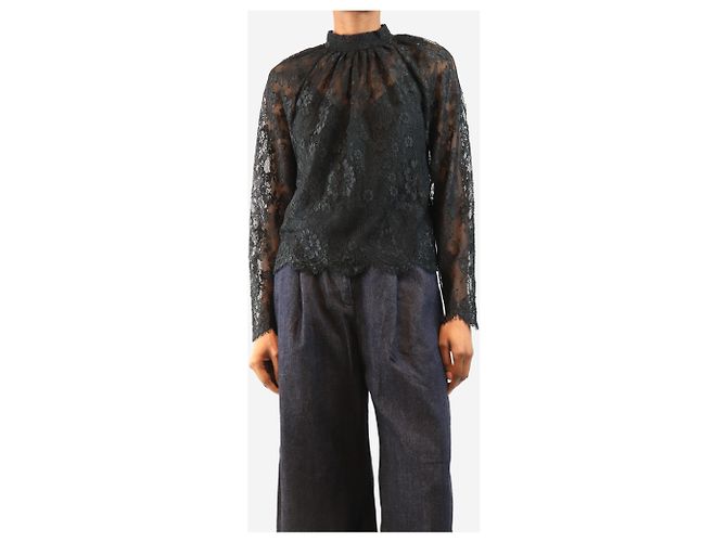 Self portrait Schwarze Spitzenbluse - size UK 8 - Ansicht 3