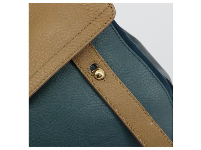 SAINT LAURENT Hand Bag Leather Navy Beige 197149 - vista 10