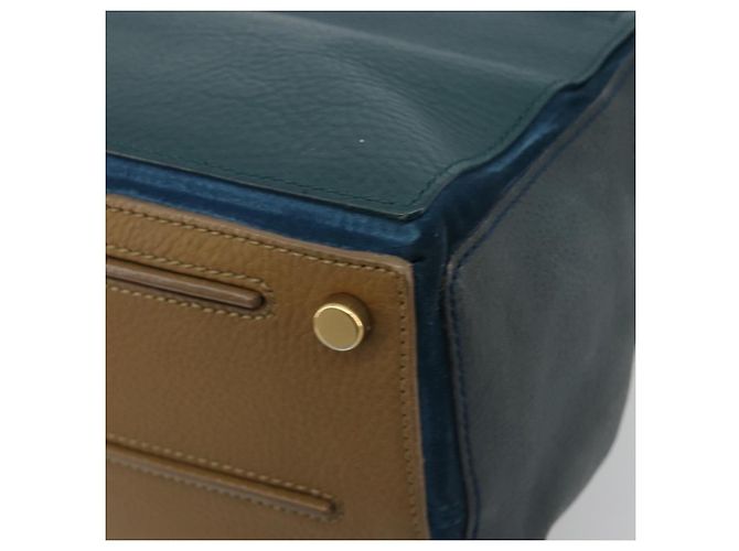 SAINT LAURENT Hand Bag Leather Navy Beige 197149 - vista 15