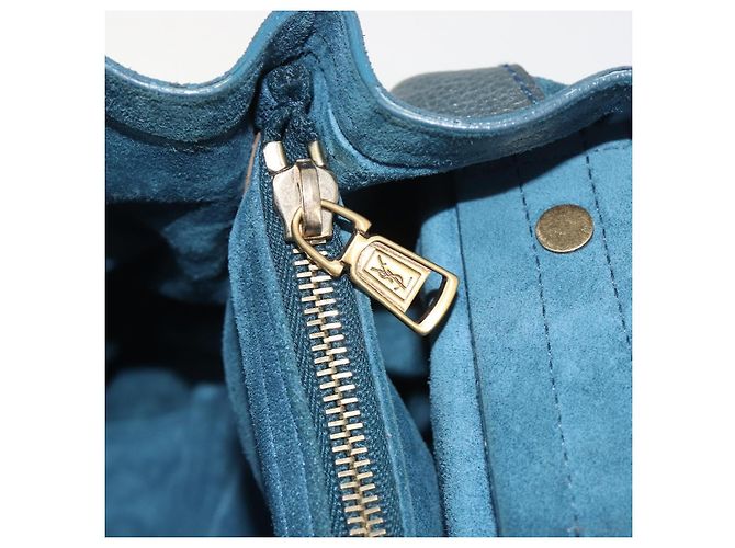 SAINT LAURENT Hand Bag Leather Navy Beige 197149 - vista 22