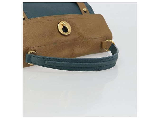 SAINT LAURENT Hand Bag Leather Navy Beige 197149 - vista 7
