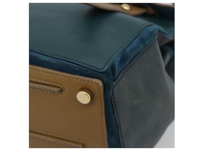 SAINT LAURENT Hand Bag Leather Navy Beige 197149 - vista 9