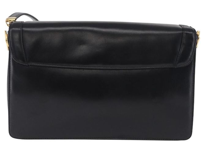 Christian Dior Shoulder Bag Leather Black Gold Tone - vista 2