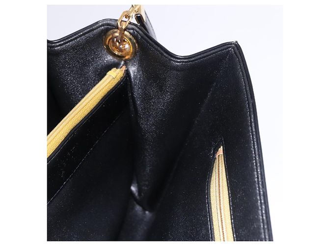 Christian Dior Shoulder Bag Leather Black Gold Tone - vista 21