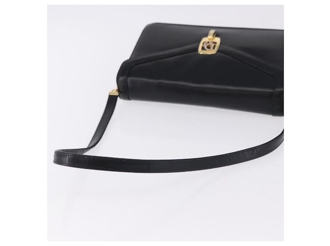 Christian Dior Shoulder Bag Leather Black Gold Tone - vista 7