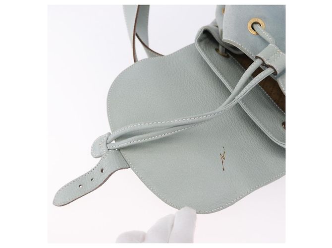 GUCCI Bamboo Backpack Suede Light Blue Gold 003 2058 0016 - vista 22