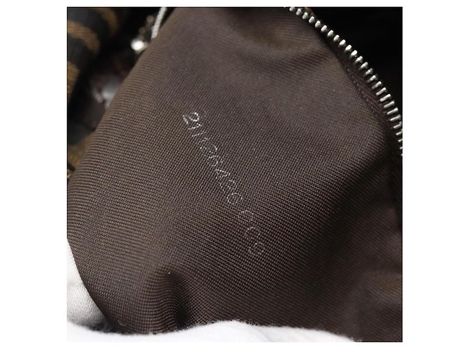 FENDI Zucca Canvas Mamma Baguette Shoulder Bag Brown Black - vista 11