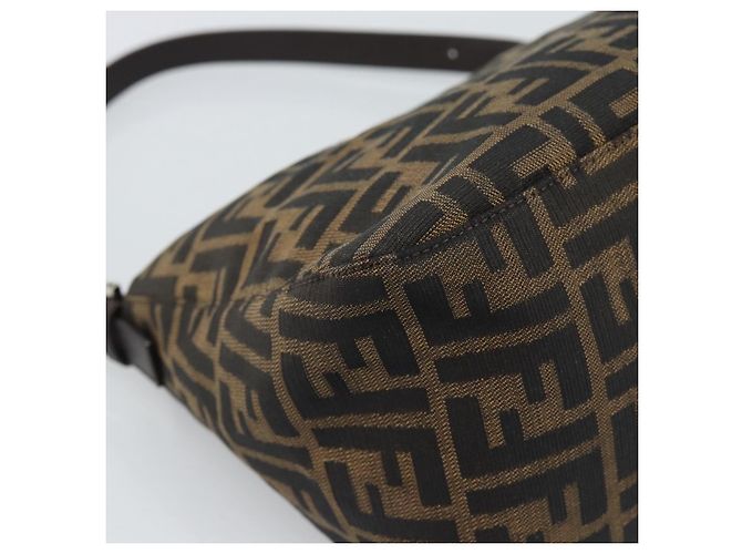 FENDI Zucca Canvas Mamma Baguette Shoulder Bag Brown Black - vista 15