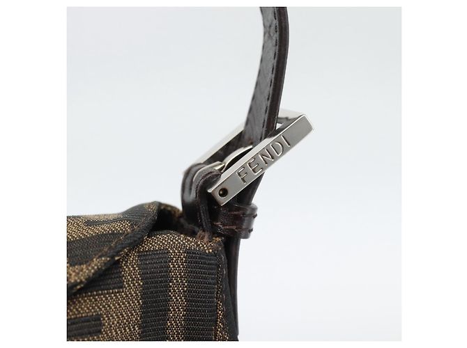 FENDI Zucca Canvas Mamma Baguette Shoulder Bag Brown Black - vista 17