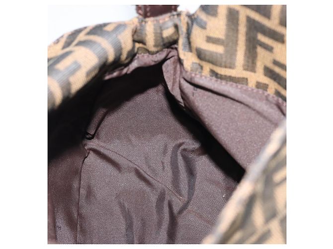 FENDI Zucca Canvas Mamma Baguette Shoulder Bag Brown Black - vista 19