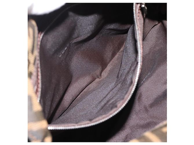 FENDI Zucca Canvas Mamma Baguette Shoulder Bag Brown Black - vista 22