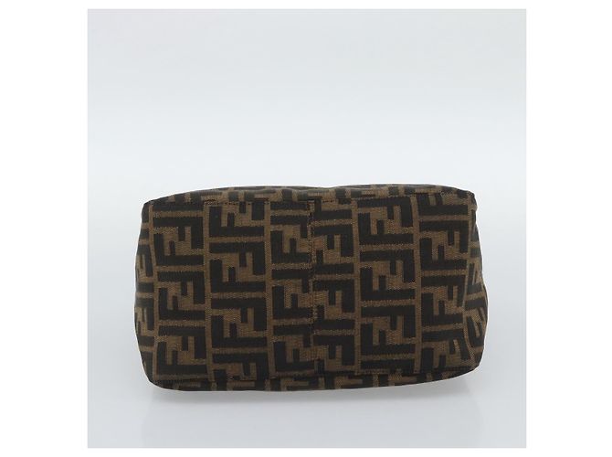 FENDI Zucca Canvas Mamma Baguette Shoulder Bag Brown Black - vista 5