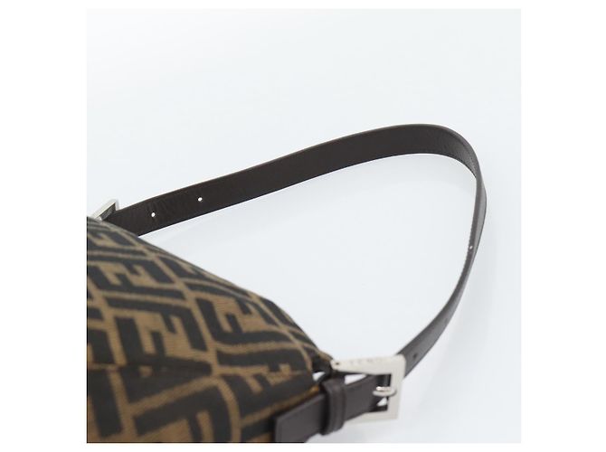FENDI Zucca Canvas Mamma Baguette Shoulder Bag Brown Black - vista 8