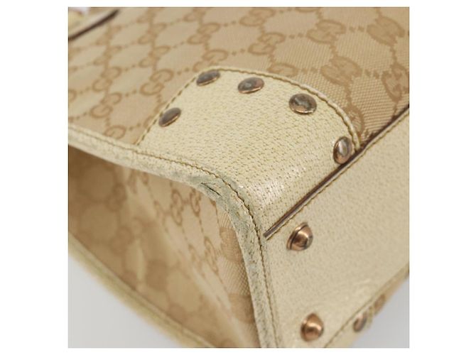 GUCCI GG Canvas Hand Bag Beige Bronze 124260 - vista 14