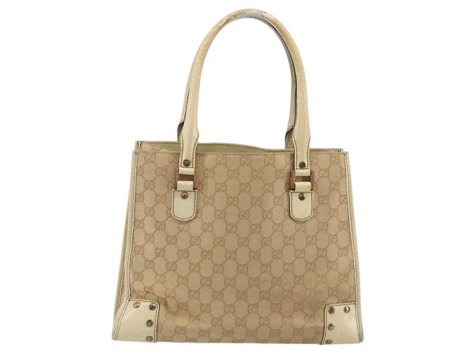 GUCCI GG Canvas Hand Bag Beige Bronze 124260 - vista 2