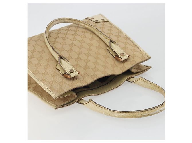 GUCCI GG Canvas Hand Bag Beige Bronze 124260 - vista 6