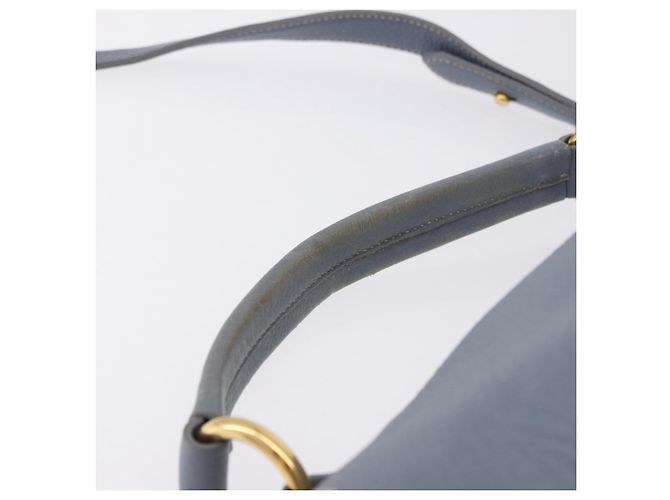 Miu Miu Hand Bag Leather 2way Light Blue Gold Tone - vista 14