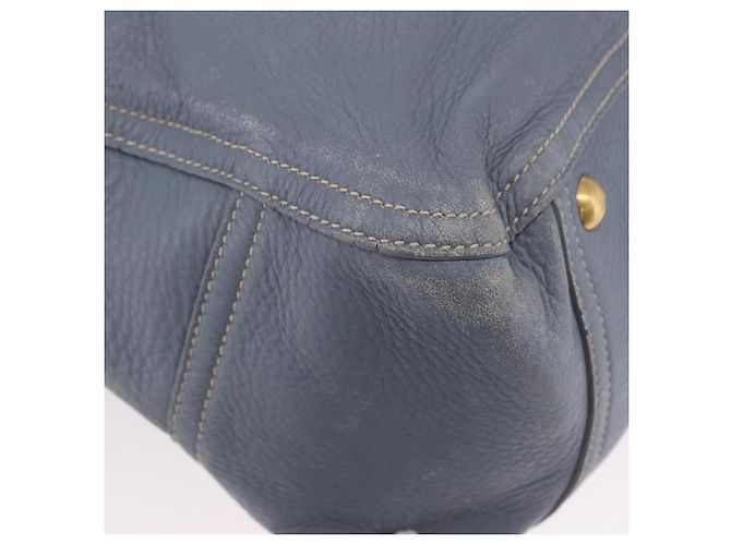 Miu Miu Hand Bag Leather 2way Light Blue Gold Tone - vista 17