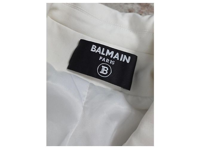 Blazer Balmain blanco talla 38 Dorado - vista 2
