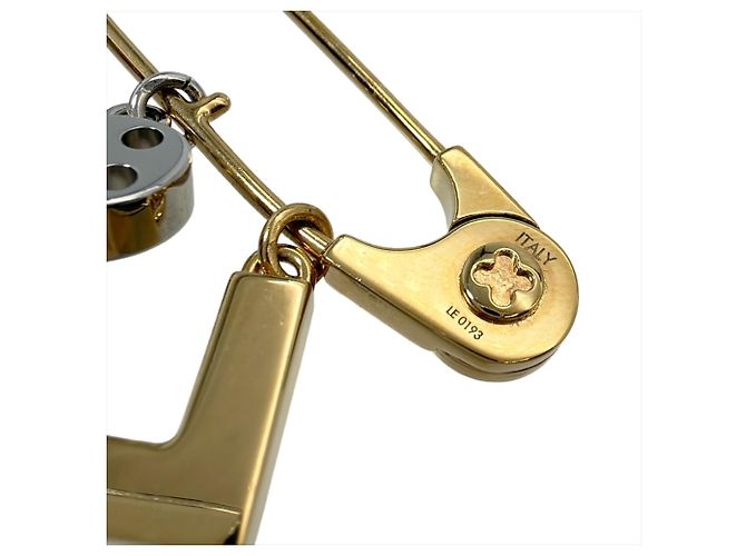 Broche Louis Vuitton con motivo de imperdible Plata Dorado - vista 6