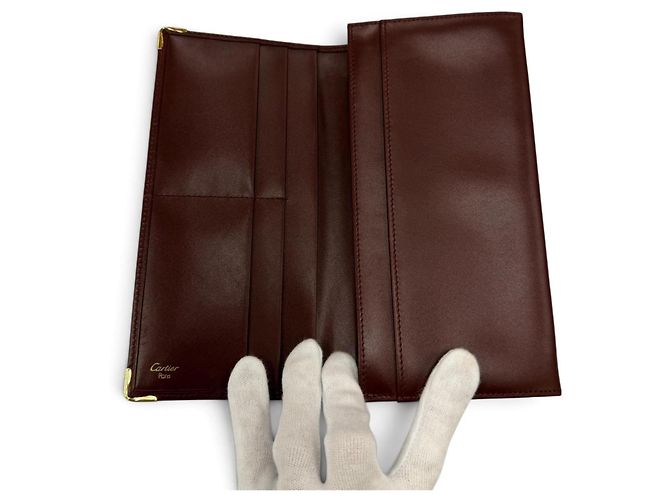 Cartera larga de piel Cartier Must de C-Motif Burdeos - vista 5