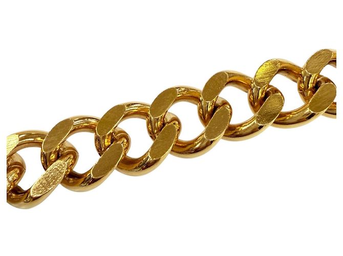 Chanel Vintage 93A Münzkettengürtel mit Metall-Logo-Plakette und Coco-Markierung Golden - Ansicht 5