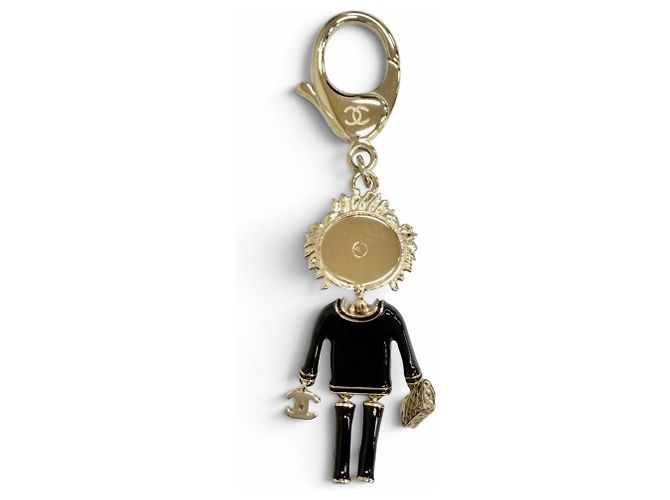 Portachiavi Ciondolo Chanel Coco Mark Nero D'oro - vista 2