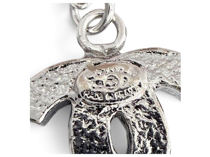 Collana CHANEL Vintage 06P Coco Mark con strass Argento - vista 9