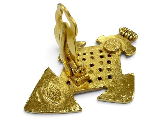 Orecchini a clip Chanel Vintage 04P Gold D'oro - vista 4
