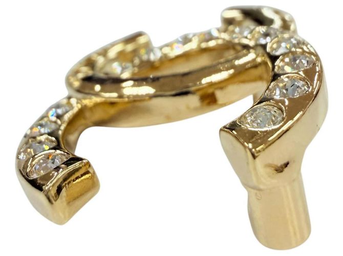 Spilla Chanel A24P in metallo Coco Mark con strass D'oro - vista 3