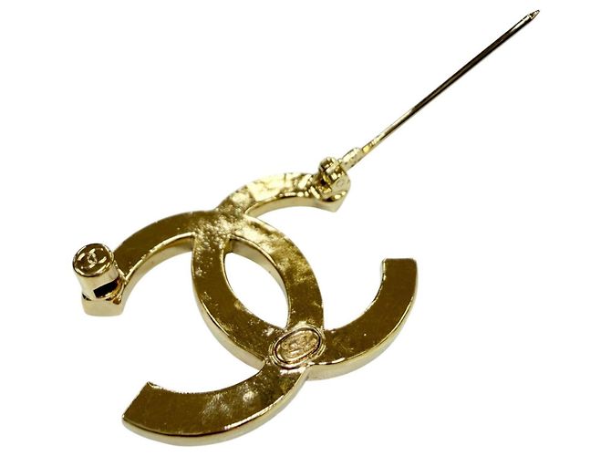 Spilla Chanel A24P in metallo Coco Mark con strass D'oro - vista 5