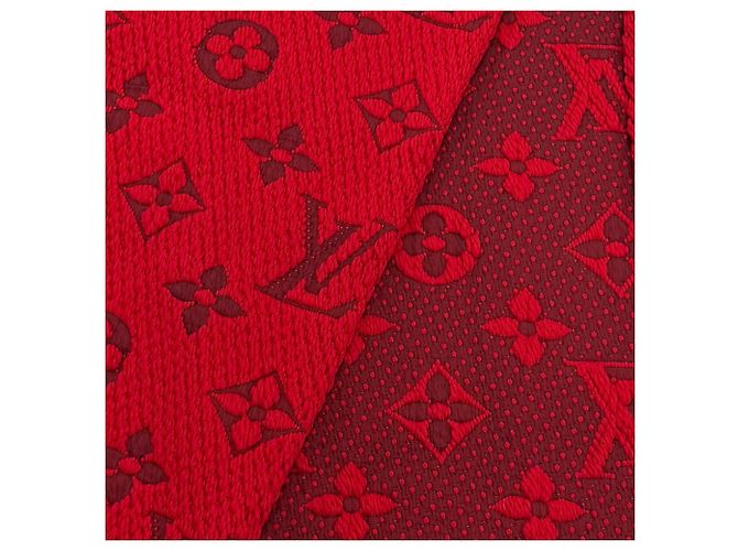 Stola con frange Ruby Monogram Louis Vuitton Rosso - vista 4