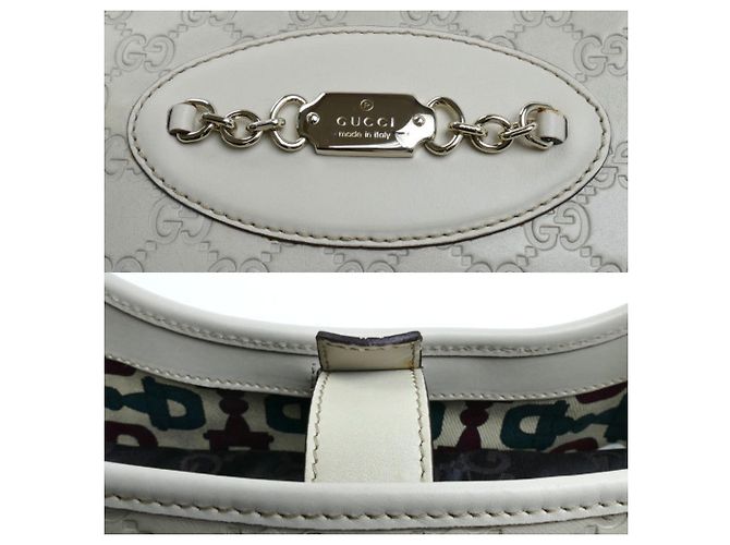 Borsa Gucci Guccissima One-Shoulder Bianco - vista 7