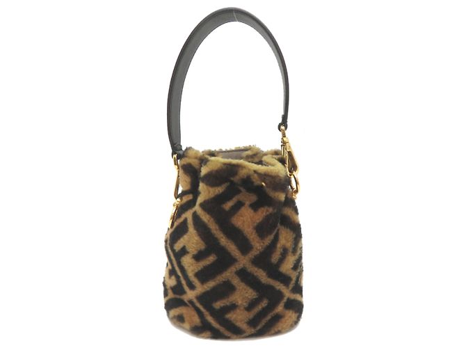 Borsa in pelliccia Fendi Mon Trésor Brown Marrone - vista 2