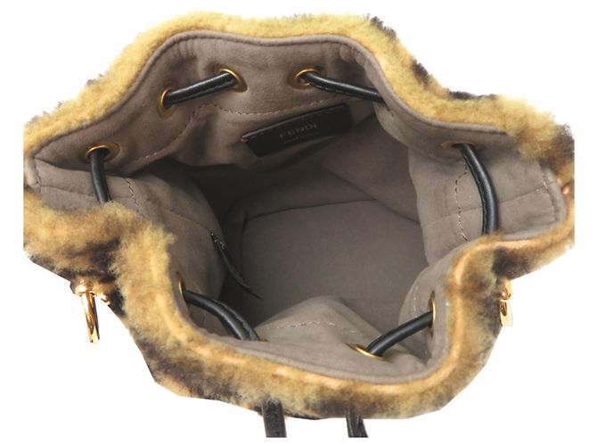 Borsa in pelliccia Fendi Mon Trésor Brown Marrone - vista 6
