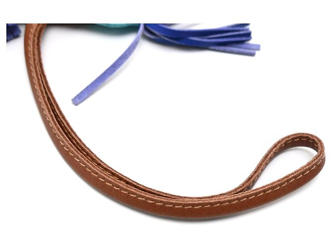 Hermès Hermes Rodeo Charm MM in Agneau Milo Marrone Blu - vista 3