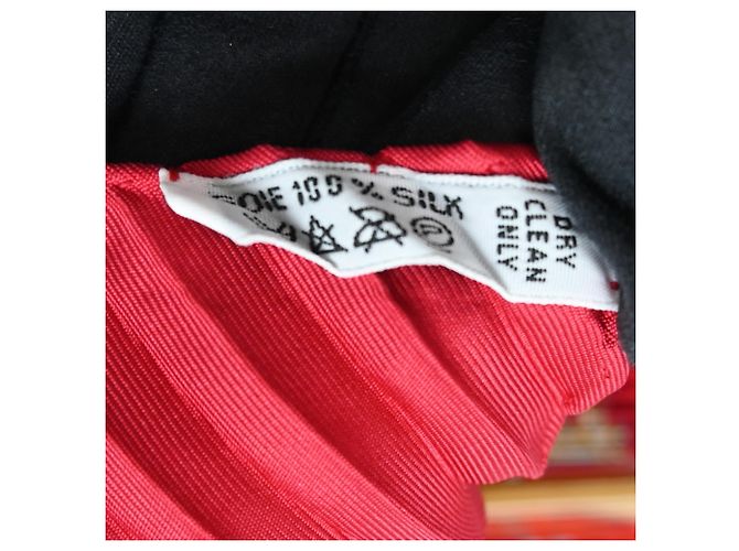 Hermès Foulard Hermes Pleated Carre DIES ET HORE da donna Bianco Rosso - vista 6