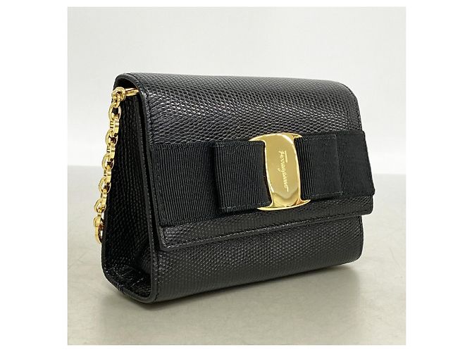 Borsa a tracolla in pelle Vara Salvatore Ferragamo Nero - vista 2