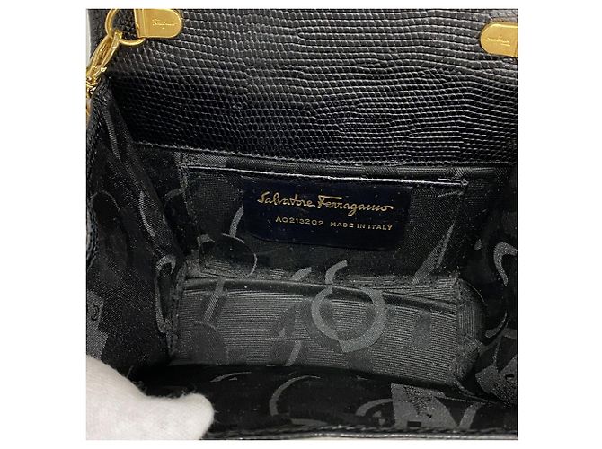 Borsa a tracolla in pelle Vara Salvatore Ferragamo Nero - vista 4