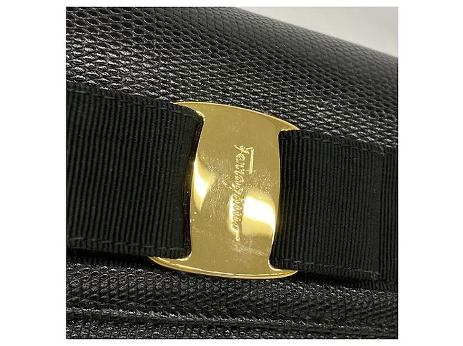 Borsa a tracolla in pelle Vara Salvatore Ferragamo Nero - vista 9