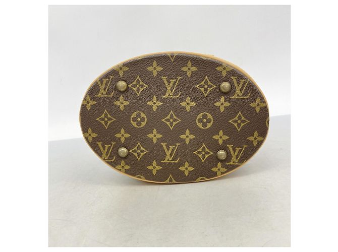 Borsa Tote Louis Vuitton Monogram Bucket PM Marrone - vista 3