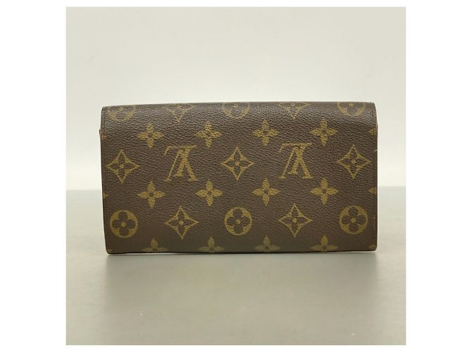 Louis Vuitton Monogram Pochette Portemonnaie Credit Long Wallet Marrone - vista 10