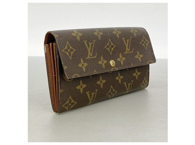Louis Vuitton Monogram Pochette Portemonnaie Credit Long Wallet Marrone - vista 2