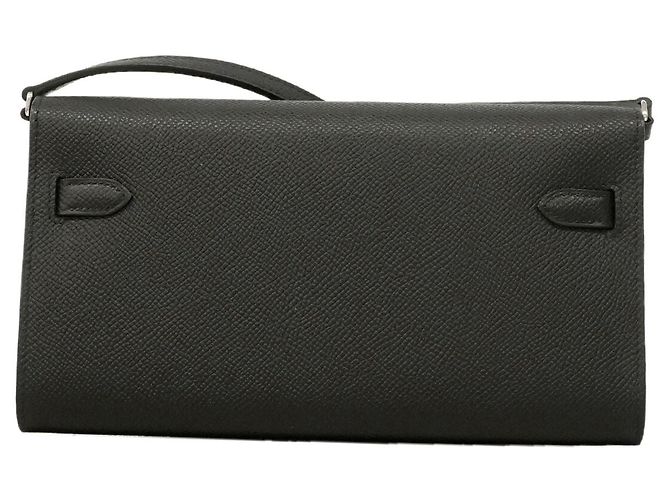 Hermès Portafoglio Hermes Kelly To Go in pelle Epsom nera Nero - vista 7